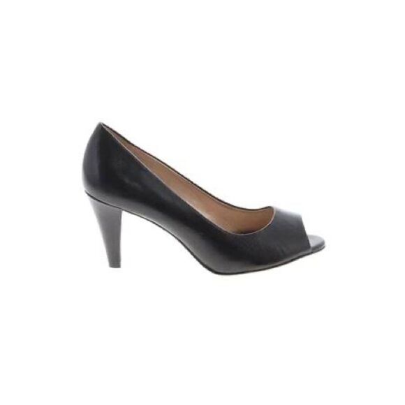 Elegant Black Peep-Toe Heels - Picture 1 of 9
